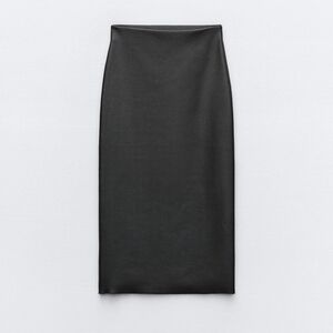 Zara Black Leather look skirt sz M